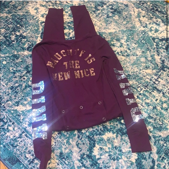 Rare VS Pink Bling Sequin Holiday Onsie Naughty - Picture 14 of 16